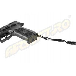 MIL-TEC SPIRAL SAFETY CORD FOR PISTOL - BLACK