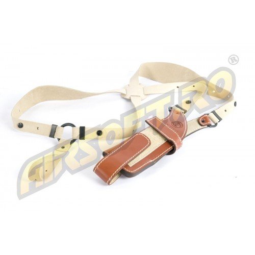 VERTICAL LEATHER HOLSTER FOR G17 - HARNESS TYPE (BROWN)