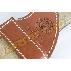 VERTICAL LEATHER HOLSTER FOR G17 - HARNESS TYPE (BROWN)