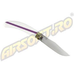 KNIFE WITH WHITE-VIOLET HANDLE