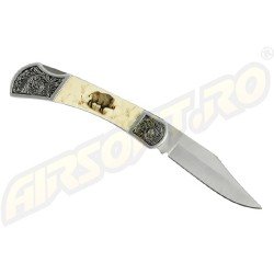 KNIFE WITH ZAMAK HANDLE - BOAR ENGRAVED