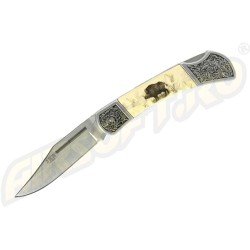 KNIFE WITH ZAMAK HANDLE - BOAR ENGRAVED