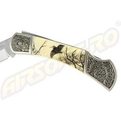 COLTELLO CON MANICO IN ZAMAK - INCISO UCCELLO