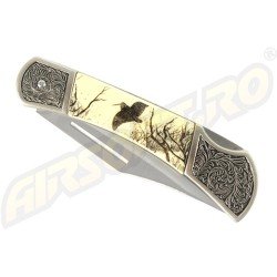 COLTELLO CON MANICO IN ZAMAK - INCISO UCCELLO