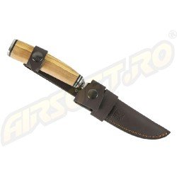 KNIFE WITH LEATHER SHEATH