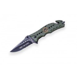 BRICEAG CU DESCHIDERE RAPIDA - 8 CM - SURVIVAL FOLDING - GREEN - AIRFORCE EMBLEM