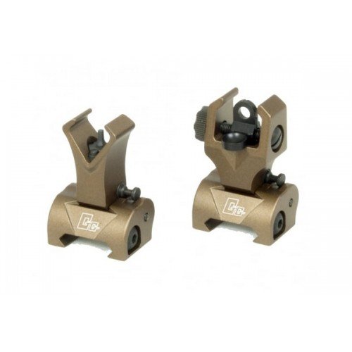 FLIP-UP FRONT SIGHT SI REAR SIGHT PENTRU SERIA M16 - TAN