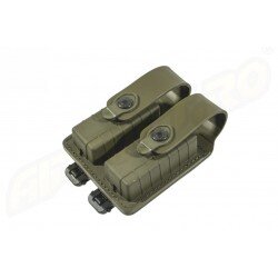 PORT INCARCATOR DUBLU INCHIS DIN POLIMER - PENTRU GLOCK 17 - SISTEM MOLLE - GREEN