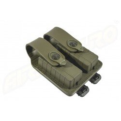 PORT INCARCATOR DUBLU INCHIS DIN POLIMER - PENTRU GLOCK 17 - SISTEM MOLLE - GREEN