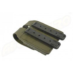 PORT INCARCATOR DUBLU INCHIS DIN POLIMER - PENTRU GLOCK 17 - SISTEM MOLLE - GREEN