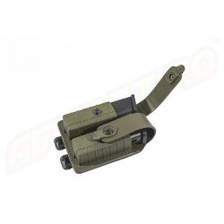 PORT INCARCATOR DUBLU INCHIS DIN POLIMER - PENTRU GLOCK 17 - SISTEM MOLLE - GREEN