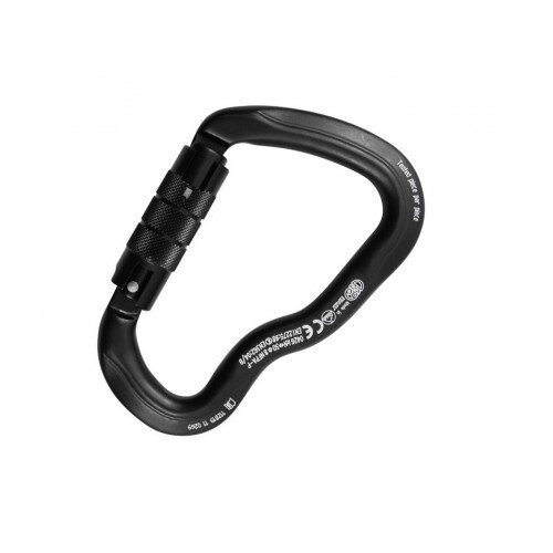 CARABINA ALUMINUM - FERRATA TWIST LOCK - BLACK