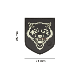 PATCH CAUCIUC - WOLF SHIELD - GLOW IN THE DARK