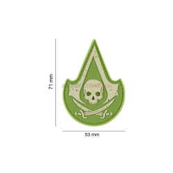 PATCH CAUCIUC - ASSASSIN SKULL - MULTICAM