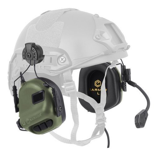 EARMOR COMMUNICATION HEARING PROTECTOR M32H TACTICAL MOD3 + FAST HELMET ADAPTER - FOLIAGE GREEN