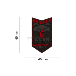 PATCH CAUCIUC - ALIEN INVASION TACTICAL UNIT - RED