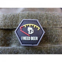 PATCH CAUCIUC - I NEED BEER  - RED