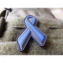 PATCH CAUCIUC - THIN BLUE LINE RIBBON - COLOR