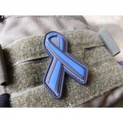 PATCH CAUCIUC - THIN BLUE LINE RIBBON - COLOR