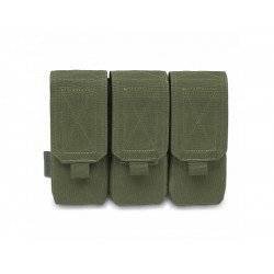 TRIPLE M4 5.56MM MAG POUCH/NON SLIP - RETENTION - 6 MAGS - OLIVE DRAB