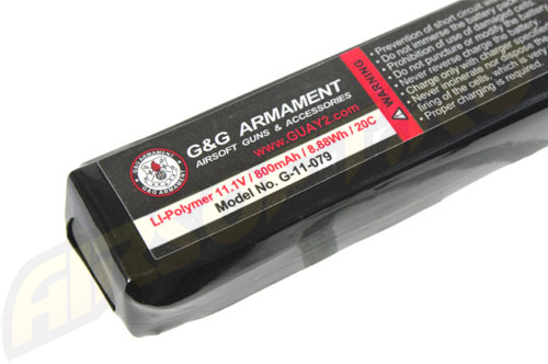 LIPO - ACUMULATOR 11.1V - 800 MAH - MINI-TYPE - M16 STOCK TUBE