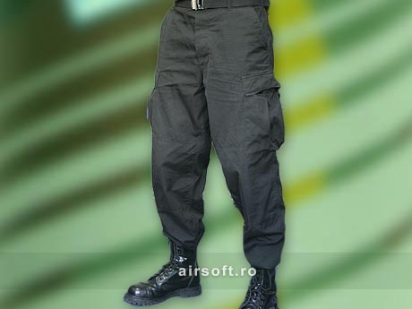 PANTALONI MODEL RIPSTOP (NEGRU)