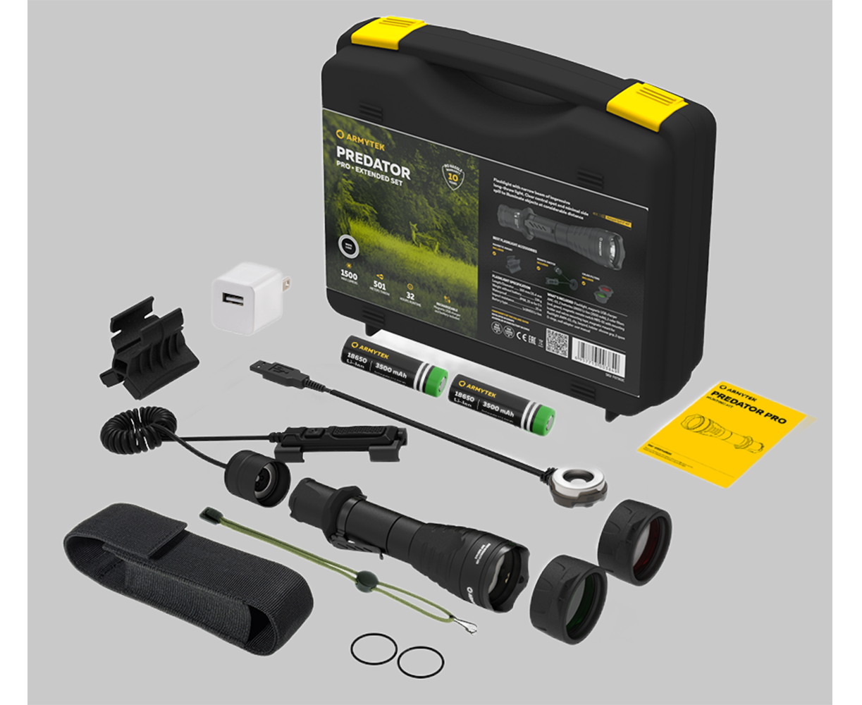 ARMYTEK SET LANTERNA PREDATOR PRO MAGNET USB - WHITE