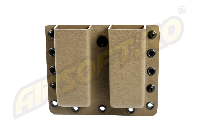 PORT INCARCATOR DUBLU BR - KYDEX - PENTRU GLOCK17 - TAN