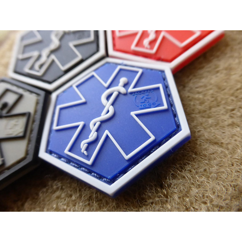 PATCH CAUCIUC - PARAMEDIC HEXAGON - BLUE