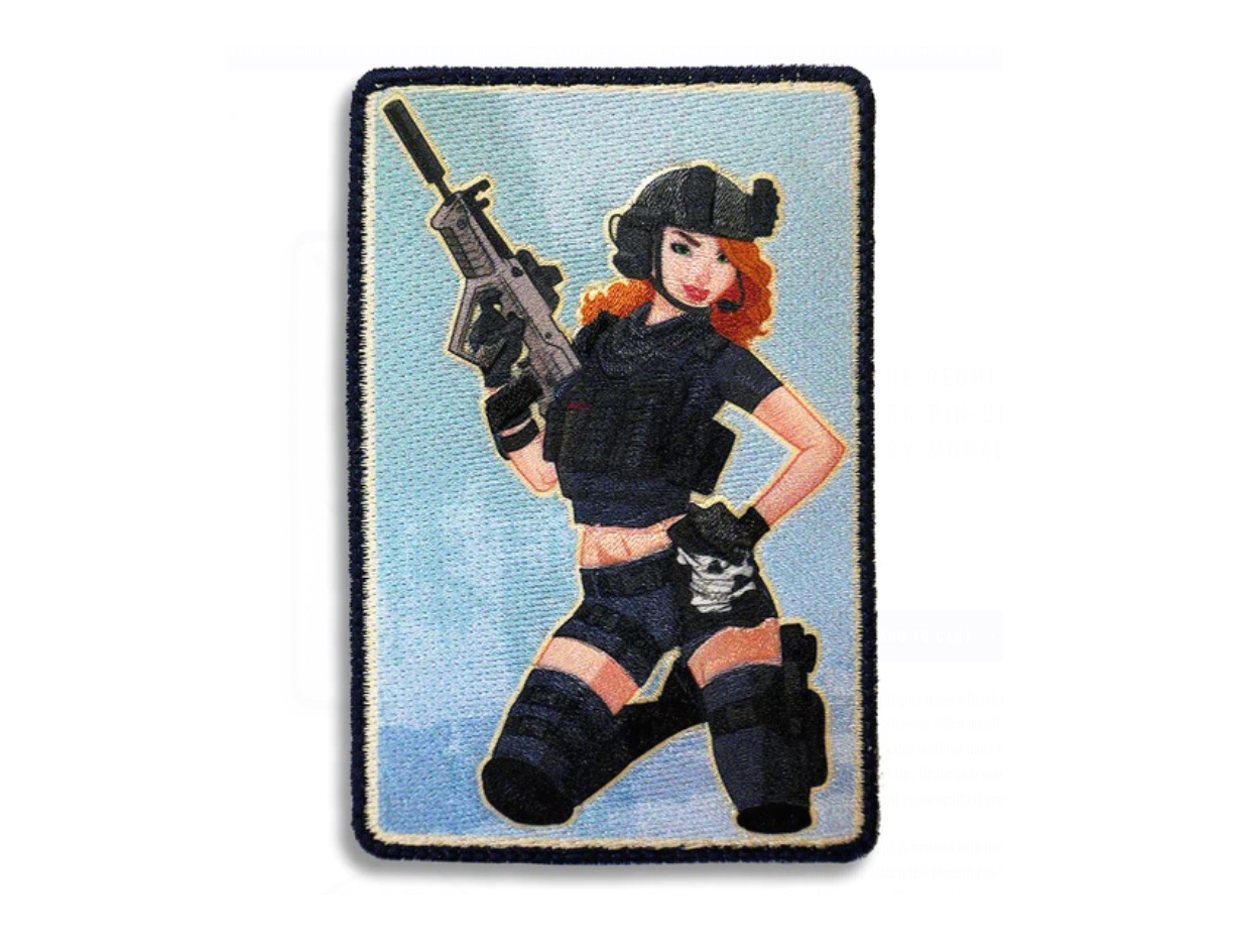 PATCH 'JESS' PINUP GIRL BLACK OPS WOVEN